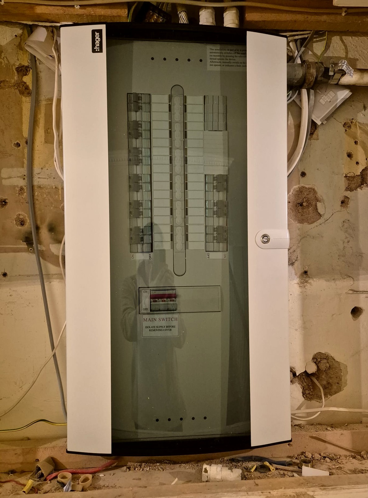 Hager distribution board installation